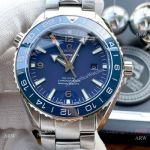 Replica Omega Planet Ocean GMT Watches Blue Ceramic Bezel - SWISS GRADE CASE